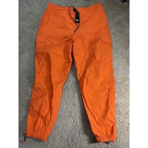 LCKR Pants Men XXL Orange Activewear Joggers Cargo Pockets Hi-Rise Drawstring